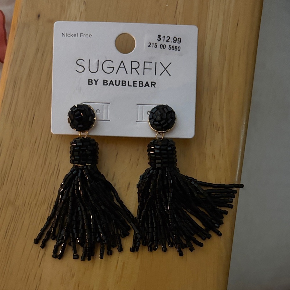 Sugarfix by BaubleBar Black Tassel Earrings